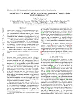 Advanced LSTM: A Study about Better Time Dependency Modeling in Emotion
  Recognition