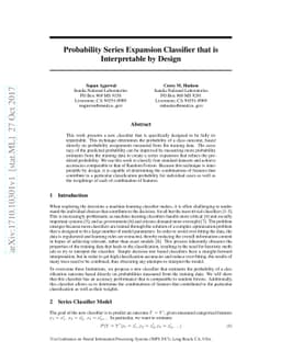 Probability Series Expansion Classifier that is Interpretable by Design
