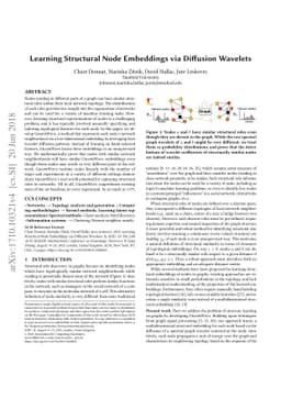 Learning Structural Node Embeddings Via Diffusion Wavelets