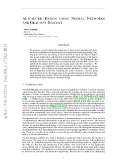 Automated Design using Neural Networks and Gradient Descent