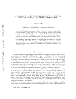 Consistency of Lipschitz learning with infinite unlabeled data and
  finite labeled data