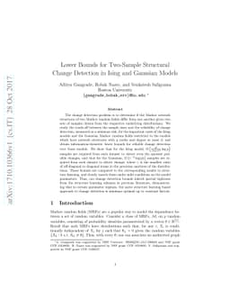 Lower Bounds for Two-Sample Structural Change Detection in Ising and
  Gaussian Models