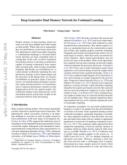 Deep Generative Dual Memory Network for Continual Learning
