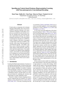 Speeding up Context-based Sentence Representation Learning with
  Non-autoregressive Convolutional Decoding