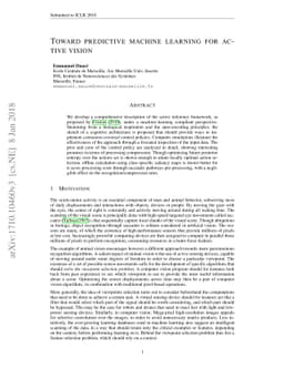 Toward predictive machine learning for active vision