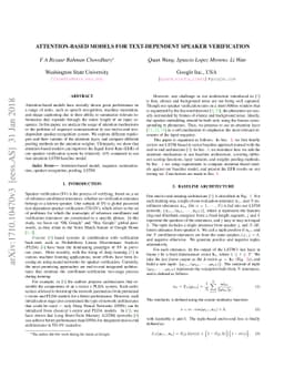 Attention-Based Models for Text-Dependent Speaker Verification