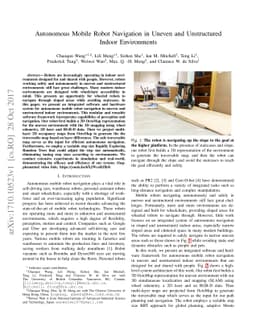 Autonomous Mobile Robot Navigation in Uneven and Unstructured Indoor
  Environments