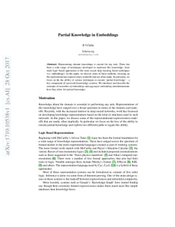Partial Knowledge In Embeddings