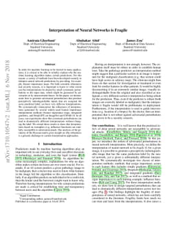 Interpretation of Neural Networks is Fragile