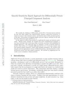 Smooth Sensitivity Based Approach for Differentially Private Principal
  Component Analysis