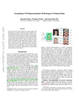 Examining CNN Representations with respect to Dataset Bias