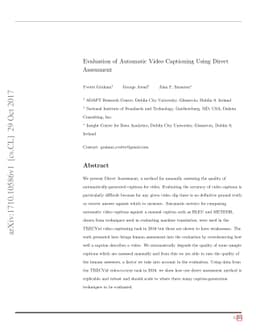 Evaluation of Automatic Video Captioning Using Direct Assessment