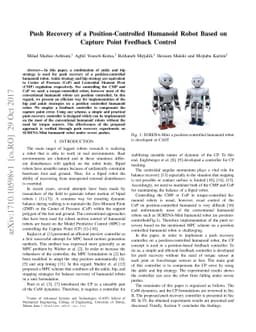 Push Recovery of a Position-Controlled Humanoid Robot Based on Capture
  Point Feedback Control