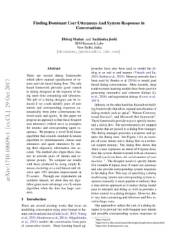 Finding Dominant User Utterances And System Responses in Conversations