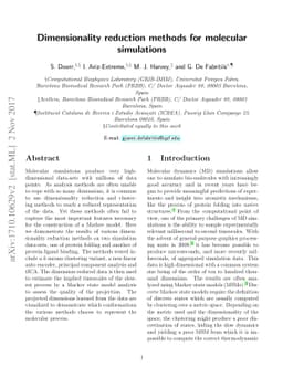 Dimensionality reduction methods for molecular simulations