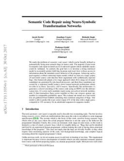 Semantic Code Repair using Neuro-Symbolic Transformation Networks