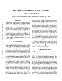 High efficiency compression for object detection
