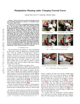 Manipulation Planning under Changing External Forces