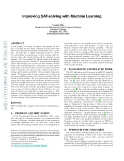 Improve SAT-solving with Machine Learning