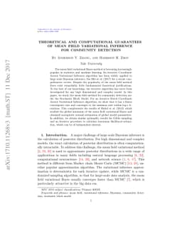 Theoretical and Computational Guarantees of Mean Field Variational
  Inference for Community Detection