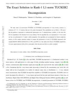 The Exact Solution to Rank-1 L1-norm TUCKER2 Decomposition