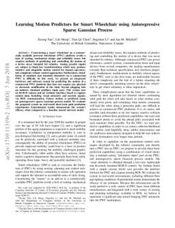 Learning Motion Predictors for Smart Wheelchair using Autoregressive
  Sparse Gaussian Process