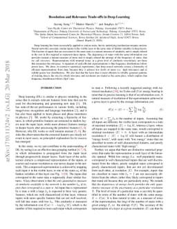 Resolution and Relevance Trade-offs in Deep Learning