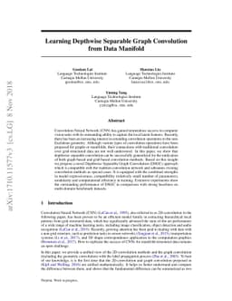 Learning Depthwise Separable Graph Convolution from Data Manifold