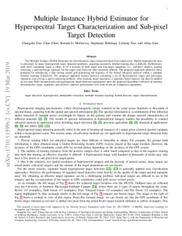 Multiple Instance Hybrid Estimator for Hyperspectral Target
  Characterization and Sub-pixel Target Detection