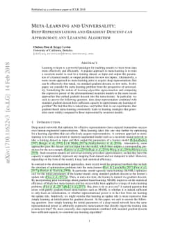 Meta-Learning and Universality: Deep Representations and Gradient
  Descent can Approximate any Learning Algorithm