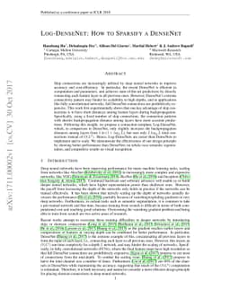 Log-DenseNet: How to Sparsify a DenseNet