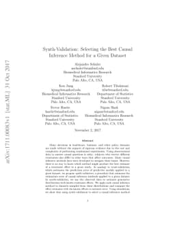 Synth-Validation: Selecting the Best Causal Inference Method for a Given
  Dataset