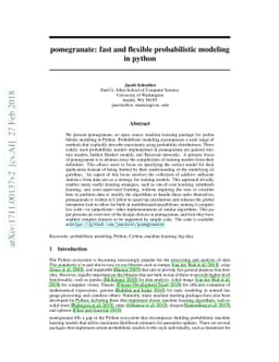 Pomegranate: fast and flexible probabilistic modeling in python