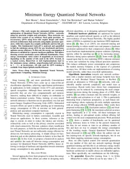 Minimum Energy Quantized Neural Networks