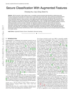 Secure Classification With Augmented Features