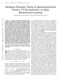 Intelligent Parameter Tuning in Optimization-based Iterative CT
  Reconstruction via Deep Reinforcement Learning