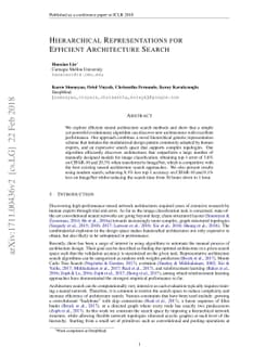 Hierarchical Representations for Efficient Architecture Search