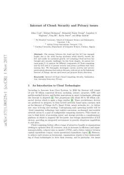 Internet of Cloud: Security and Privacy issues