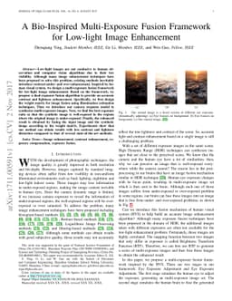 A Bio-Inspired Multi-Exposure Fusion Framework for Low-light Image
  Enhancement