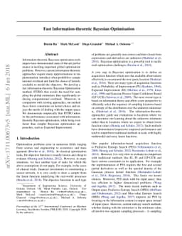 Fast Information-theoretic Bayesian Optimisation