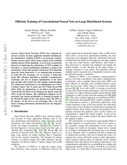 Efficient Training of Convolutional Neural Nets on Large Distributed
  Systems
