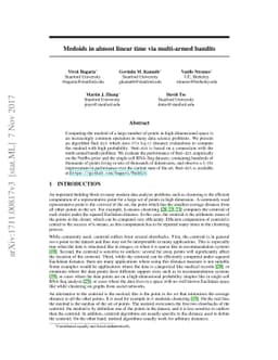 Medoids in almost linear time via multi-armed bandits