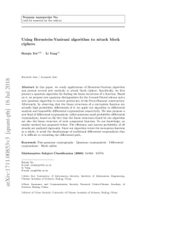 Using Bernstein-Vazirani Algorithm to Attack Block Ciphers