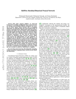 ReBNet: Residual Binarized Neural Network
