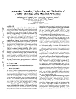 Automated Detection, Exploitation, and Elimination of Double-Fetch Bugs
  using Modern CPU Features