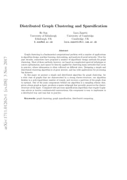 Distributed Graph Clustering and Sparsification