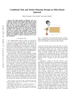 Conditional Task and Motion Planning through an Effort-based Approach