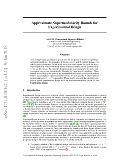 Approximate Supermodularity Bounds for Experimental Design