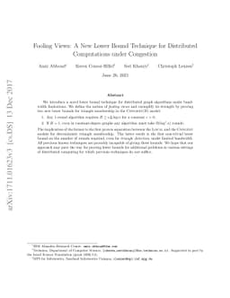 Fooling Views: A New Lower Bound Technique for Distributed Computations
  under Congestion