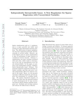 Independently Interpretable Lasso: A New Regularizer for Sparse
  Regression with Uncorrelated Variables